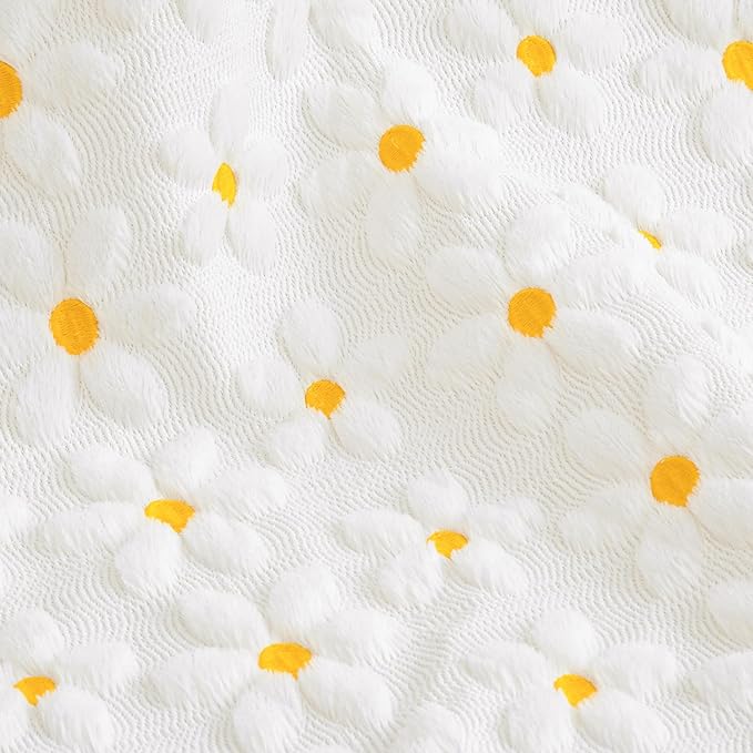 Horaldaily Spring Summer Throw Blanket, White Daisy Soft Fuzzy Plush Faux Fur Cozy Blankets for Couch Sofa Bed Lounging, Ideal Gifts for Kids Adults Wife Self, 50x60