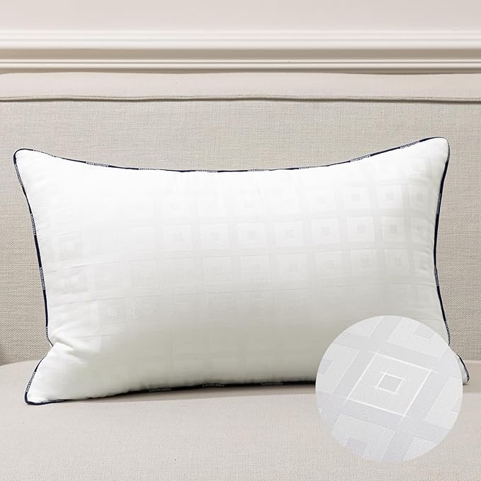 Phantoscope 12x20 Pillow Inserts, Decorative Throw Pillow Inserts with 100% Cotton Jacquard Cover, Virgin Fiber Pillow Sham Stuffer, Lumbar Square Couch Cushion Pillows, Pack of 1, 12x20 Inch