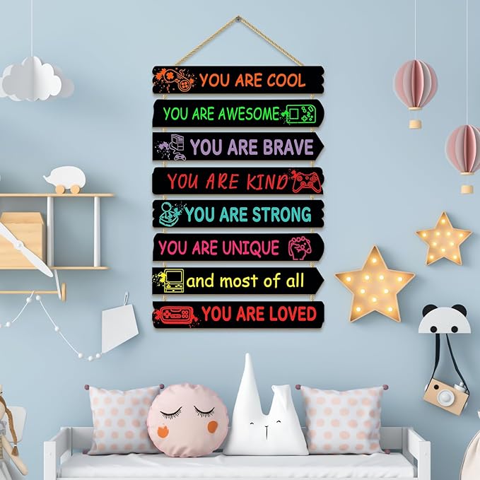 Boys Room Decor Games Room Decor for Boys Inspirational Wall Art Kids Wall Decor Little Boy Gaming Room Wooden Sign Nursery Room Decor (gaming room)