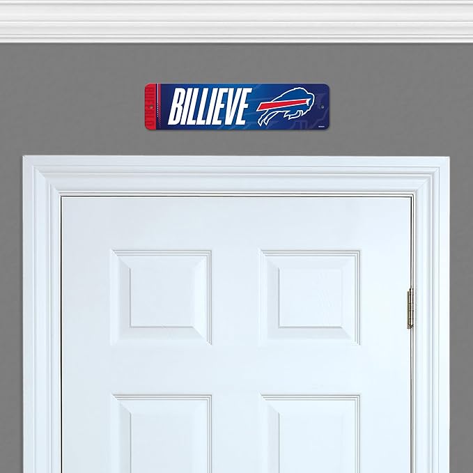 Rico Industries NFL Football Metal Street Sign 4" x 15" Home Décor - Bedroom - Office