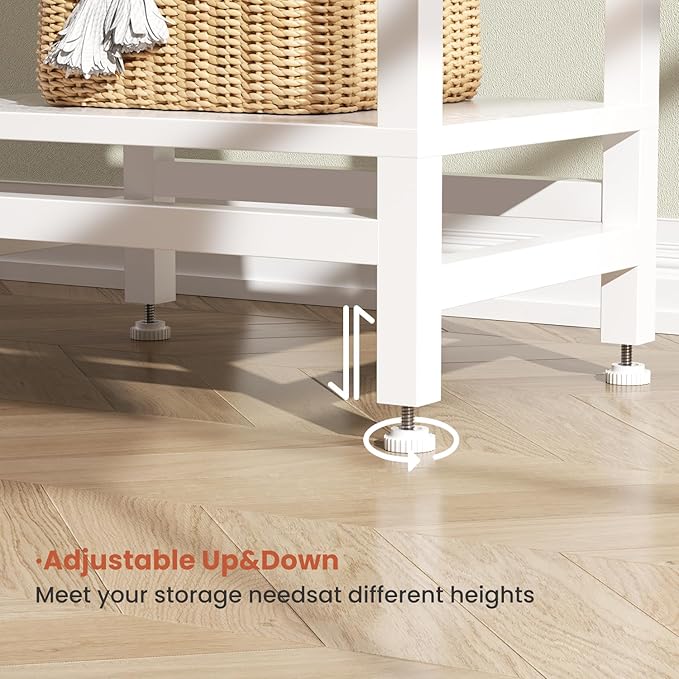 Side Table with Fast Charging Station, 3 Tier Tall End Table for Small Space, Narrow Side Table with Type C and USB Port, End Tables for Living Room Bedroom, Office, Nursery, White