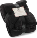 Genteele Sherpa Throw Blanket Super Soft Reversible Ultra Luxurious Plush Blanket, 60 x 70 inches, Black/Black