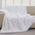 60x80in Faux Fur Throw Blanket for Couch or Bed,Washable Travel Throw Plush Decorative Throw for Home Décor