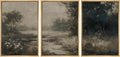 MUDECOR Framed Wall Art Print Set Vintage Landscape Subtle Forest and River in Earthy Tones Illustrations Modern Art Boho Decorative Colorful Chic for Living Room, Bedroom, Office - 24"x36"x3 Natural