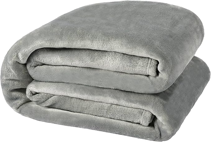 NANPIPER Fleece Blankets, Super Soft Flannel Queen Size Blanket for Bed, Luxury Cozy Microfiber Plush Fuzzy Blanket,Grey