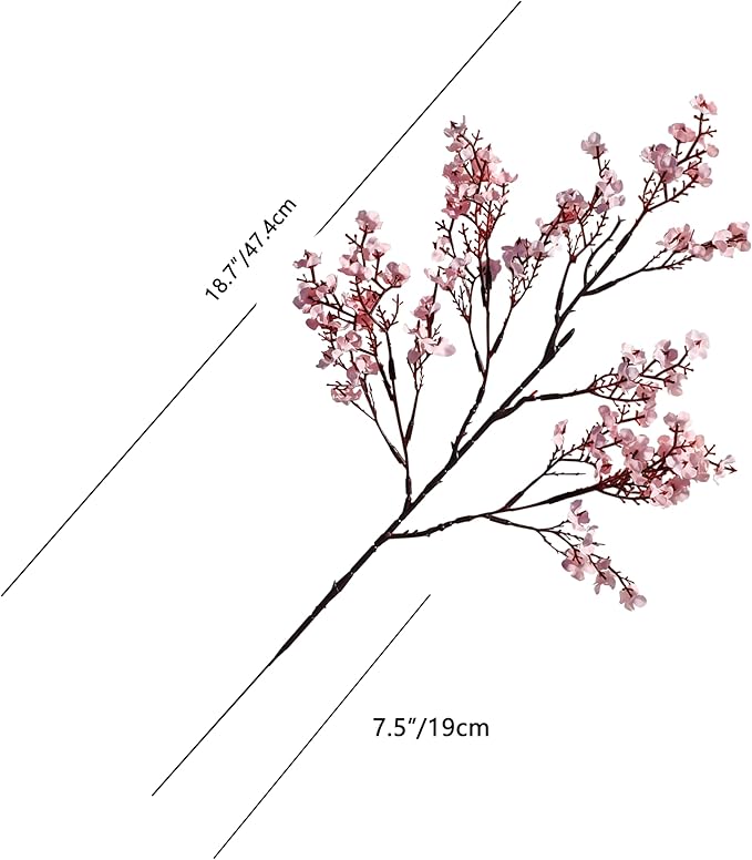 Mandy's Light Pink Artificial Baby’s Breath Flowers 6 Bundles Silk Gypsophila, 18.5 Inch European Style Modern Home Decor Centerpiece, Neutral Wedding Flower Arrangements