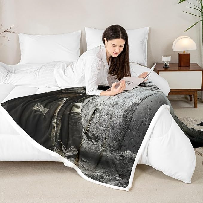 Erosebridal Queen Size Military Camo Sherpa Blanket, 90"x90", Green, Modern, Soft & Warm, Easy Care, Perfect for Home, Camping, or Gifting