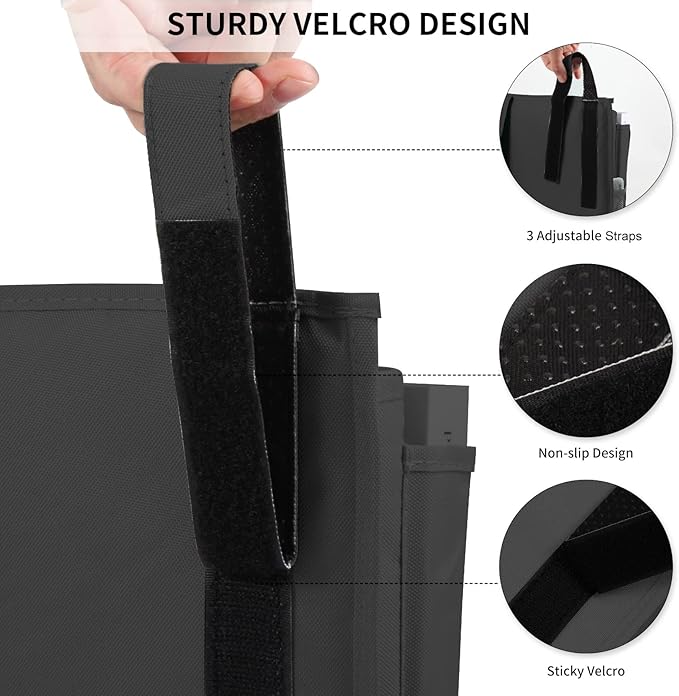 Joyfulife Bedside Caddy - Bunk Bed Organizer, Hanging Storage Bag with 8 Pockets for Dorm Rooms, Hospital Beds, Camping - Black