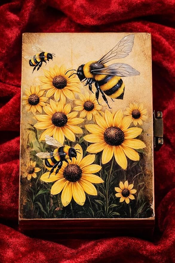 RK Collections Bee Trinket Box I Animal Jewelry Keepsake Box I Bee Lovers Gift Idea For Animals (4x2.75)