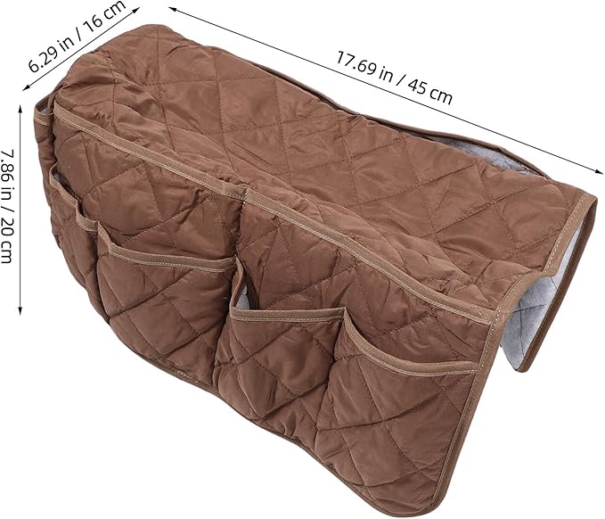 Anti Slip Sofa Armrest Organizer - Arm Chair Bedside Caddy Storage Organizer - Multi Pockets Couch Beside Caddy For Cell Phone Remote Control Magazines