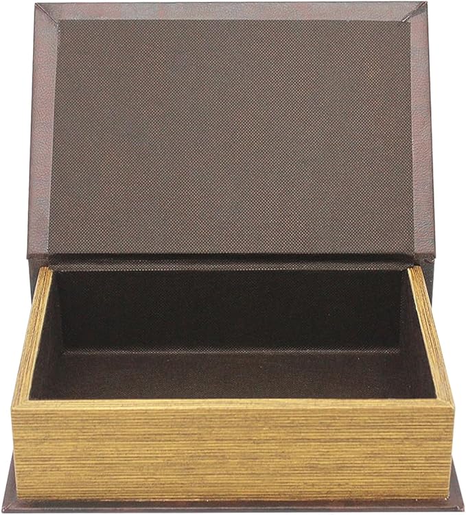 PACOLO Decorative Book Boxes, Faux Wood cover Storage for Hidden Jewelry, Money, and Cash (I am a cat)