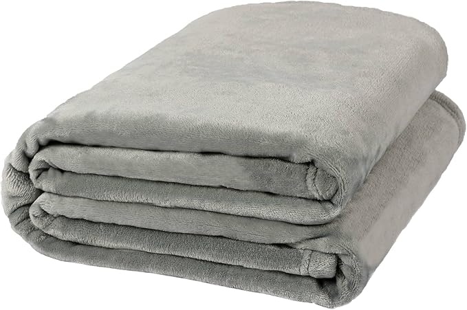 NANPIPER Fleece Blankets, Super Soft Flannel Fuzzy Blanket for Bed Couch, Luxury Cozy Plush Microfiber Blanket-Twin Size,Grey