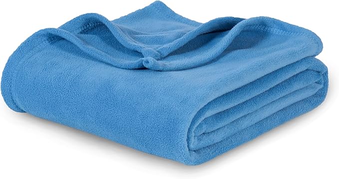 Berkshire Blanket Microfleece King Size Bed Blanket Royal Blue, Lightweight Soft Breathable Plush Micro Fleece Blanket for Bed Couch Sofa, 90x108 Inches
