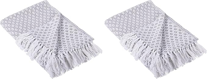 DII Global Mini Diamond Woven Throw, 50x60, Gray (Pack of 2)