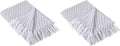 DII Global Mini Diamond Woven Throw, 50x60, Gray (Pack of 2)