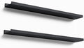 35.4 Inches Long Floating Shelves Wall Mounted, 2 Set Modern Black Wall Shelf for Bedroom, Nursery Book Shelf with Lip, Picture Ledge Shelf for Decor Living Room Bathroom Kitchen- Black