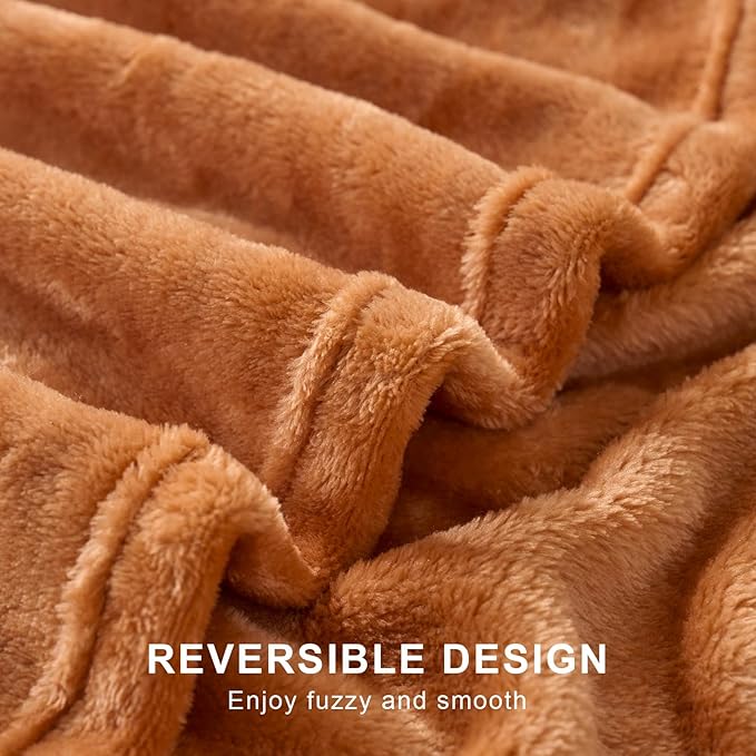 Hansleep Fleece Pumpkin Orange Throw XL Blanket, Super Soft Flannel Fuzzy Plush Cozy Blanket for All Seasons, Pumpkin Orange, Throw XL 50x70 Inches