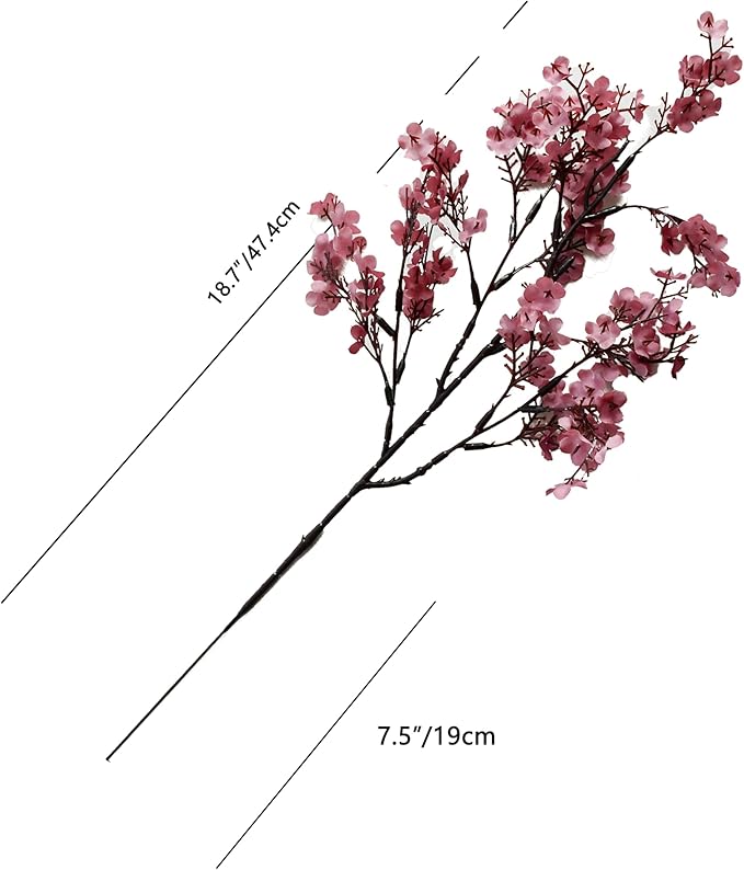 Mandy's Dusty Pink Artificial Baby’s Breath Flowers 6 Bundles Silk Gypsophila, 18.5 Inch European Style Modern Home Decor Centerpiece, Neutral Wedding Flower Arrangements