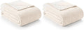 Snuggle Sac Buttery Ivory Throw Blanket for Couch, Reversible Super Soft Knitted Blankets, Warm Cozy Knit Fuzzy Plush Lightweight Throws Dupes for Sofa, Bed, Picnic, Ivory, 50 x 60 inches (Pack of 2)