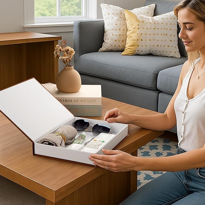 Decorative Books - Modern Faux Decor Book for Decoration, Fake Books Storage Box Enhance Your Coffee Table, Entryway, Dining Room, Bedside Decor, Faux Book for Decorative Keepsake Box & Photo Storage