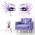 Beautiful Eyelash Eyes Wall Stickers Flying Butterfly Decals Girl Heart Decor Vinyl Art Butterflies Stickers for Women Girls Bedroom Living Room Decoration