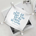 Christian Gifts Leather Jewelry Valet Tray,Faith Based Gifts,Bible Verse PU Leather Catchall Beside Caddy Nightstand Organizer Tray for Jewelry Rings Watches Keys and Accessories, 7.8x7.8inch