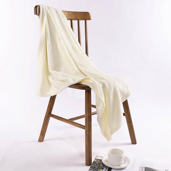 NANPIPER Baby Blankets, Super Soft Fleece Fuzzy Blanket for Toddler, Luxury Cozy Lightweight Microfiber Plush Blanket-Throw Size 30"x40",Ivory White
