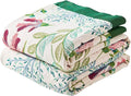 Boho Throw Blanket for Bed, 100% Cotton Soft Rustic Quilt Fall Blanket, 60"x80" Floral Printed Farmhouse Decor Bed Blankets, All Season Rustic Reversible Bohemian Throw Quilt