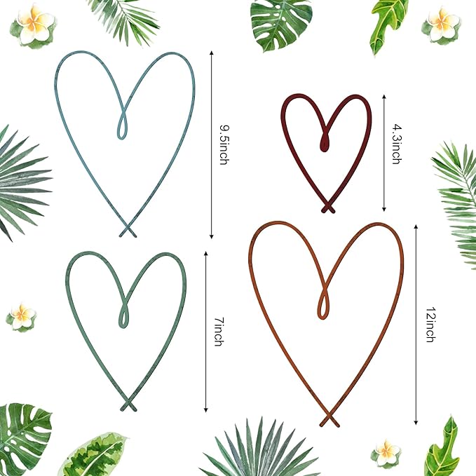 Pangda 4 Pieces Metal Heart Wall Art Decor Love Heart Wall Sign Ornaments for Bedroom Living Room Decoration(Multi Colors)