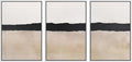 MUDECOR Framed Wall Art Print Set Minimalist Abstract Black Horizontal Brushstroke Illustrations Modern Art Boho Decorative Colorful Chic for Living Room, Bedroom, Office - 16"x24"x3 White