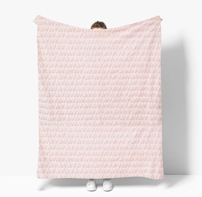 Horaldaily Valentine Blanket Throw, Pink Cute Love Heart Soft Fuzzy Plush Faux Fur Cozy Blankets for Couch Sofa Bed Lounging, Ideal Gifts for Kids Adults Wife Self, 50x60