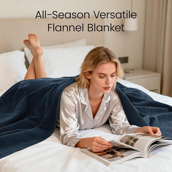 LOOBANI Waterproof Throw Blanket for Couch: Reversible Leakproof Couch Blanket 40" x 60", Soft Coral Fleece Bed Blanket Stain-Proof for Sofa Cover, Pet Accidents, Travel, Blue
