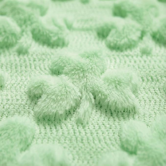 Horaldaily St. Patrick's Day Solid Blanket Throw, Green Shamrock Soft Fuzzy Plush Faux Fur Cozy Blankets for Couch Sofa Bed Lounging, Ideal Gifts for Kids Adults Wife Self, 50x60