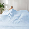 COOVA Oversized King Fleece Blanket 120x120 inches, Soft Cozy Warm Giant Extra Large 10'x10' Blanket for Bed, Sofa, Couch,Travel, Camping, California Huge Flannel Big Throw Blanket, Sky Blue