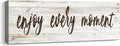 Inspirational Wall Art - Enjoy Every Moment - Sayings Quote Poster Motto Canvas Prints Motivational Home Wall Art Decor Sign 6" x17"
