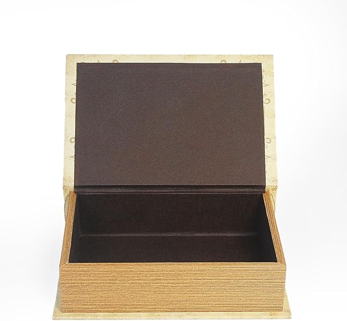 PACOLO Decorative Book Boxes, Faux Wood cover Storage for Hidden Jewelry, Money, and Cash (Life is always Beautiful)
