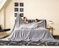 COOVA Oversized King Fleece Blanket 120x120 inches, Soft Cozy Warm Giant Extra Large 10'x10' Blanket for Bed, Sofa, Couch,Travel, Camping, California Huge Flannel Big Throw Blanket, Light Grey