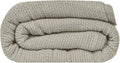 Linteum Textile Supply Leno Weave Oatmeal Blanket, Queen 100% Cotton, Lightweight, Warm, Fluffy, Premium and Durable Soft & Cozy Bed Blanket for Bed, Couch, Sofa Throw for All Season [90x90]