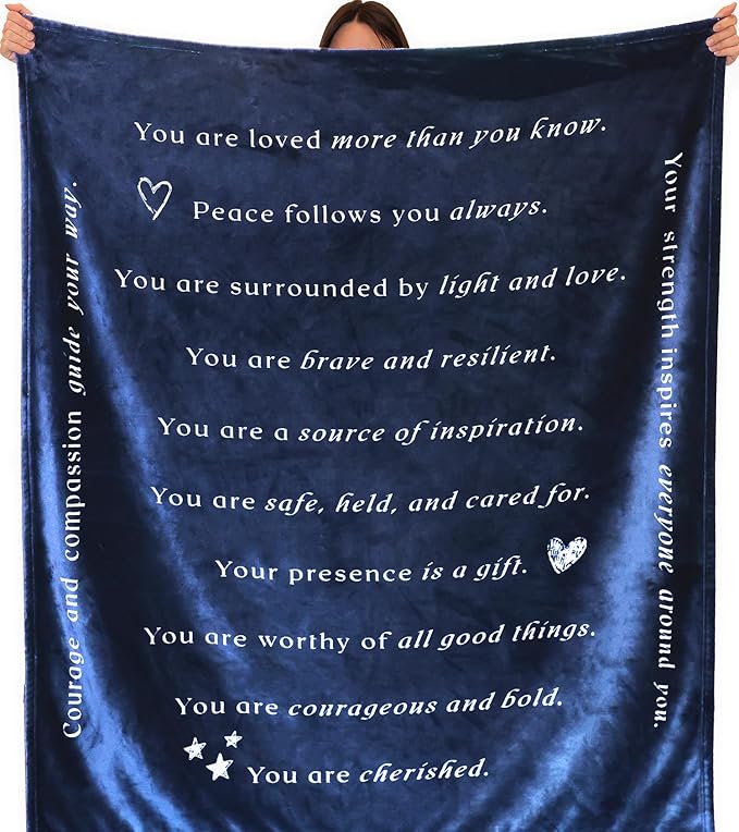 WOLF CREEK BLANKET Super Soft Gift Blanket for Women or Men - Light & Love Compassion Get Well Soon, Positivity Courage Inspiration Healing Support & Comfort Gift for Mom Friend Sister. Cozy Flannel