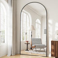 Mirror Full Length, 78"x35" Oversized Arched Floor Full Length Mirror with Stand, Room Decor Big Full Body Floor Mirror with HD Tempered Glass Aluminum Frame for Bedroom Living Room, Black