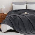 Fleece Blanket Queen Size, Silky Flannel Fuzzy Blankets for All Season, Cozy Lightweight Blanket for Couch, Bed, Sofa, 90" x 90", Gray, Queen