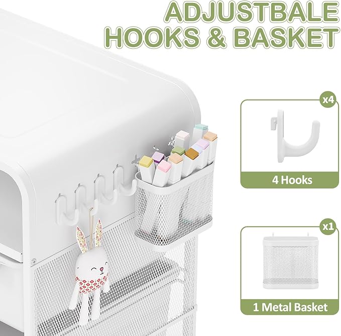 Kids Nightstand,White Night Stand,White Side Table,Bedside Table,Cute End Table with Storage Drawer for Girls boy