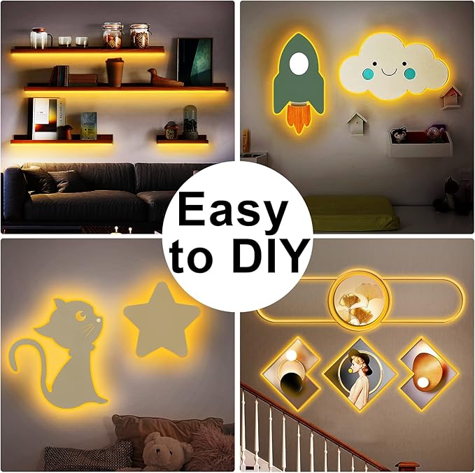 White COB Led Strip Lights Max with RF Remote, 32.8ft 2700K Dimmable Ultra Bright Warm Color COB Light Strip, Adhesive Indoor COB Led Lights for Living Room, Shelf, Cabinet
