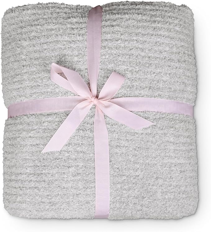 MH MYLUNE HOME Ultra Soft Ribbed Throw Blanket for Couch 60x80 Inches Luxurious Super Cozy Fluffy Microfiber Blanket Plush Warm Reversible Throw Blankets for Sofa Bed - Gray 60 x 80 Inches