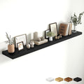 Fun Memories 72 Inch Fireplace Mantel Shelf, 10 Inch Deep Shelves for Display & Wall Storage, Rustic Wood Wall Shelf, Extra Long Floating Shelves for Living Room Laundry Room, Black, Set of 1