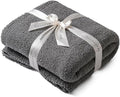 bearberry Super Soft Fluffy Throw Blanket Lightweight Cozy Warm Throw Blankets for Couch Bed Sofa All Season (Dark Grey, 40”x50”)
