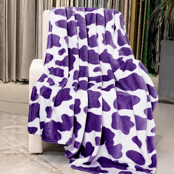 Purple Twin Fleece Blanket - Ultra Soft Flannel Throw for Couch & Bed, Lightweight Warm Blanket for Adults, Teens - Lavender Home Decor Gifts 60"x80"