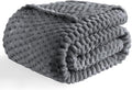 Bnuitland Grey Flannel Throw Blanket (50X70 inches), 300 GSM Fleece Cozy Warm Soft Home Decor Lightweight Bed Sofa Blanket for Adults, Suitable for All Seasons.