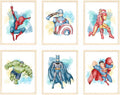 Nistio® Superhero Wall Decor, Superhero Wall Art for Boys Bedroom, Avengers Prints, Set of 6 Prints, Iron Man, Captain America, Hulk, Superman, Unframed, 8x10 inches