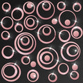 Outus 72 Pieces Acrylic Circle Mirror Wall Sticker Round Wall Decor Decals Removable DIY Adhesive for Living Room Bedroom Home Decoration (Pink)
